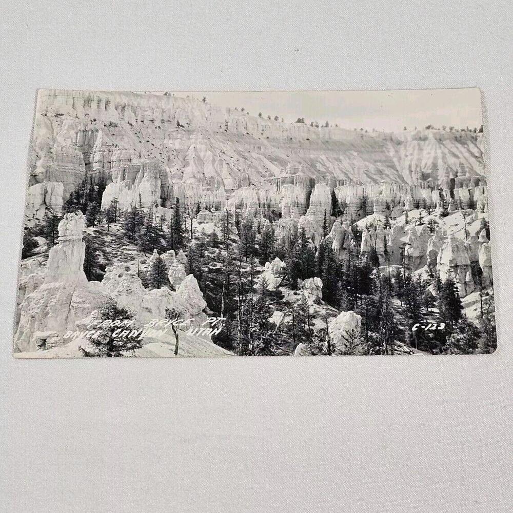 Vintage Blank B&W Photo Post Card Bryce Canyon National Park Utah - Picture 1 of 4